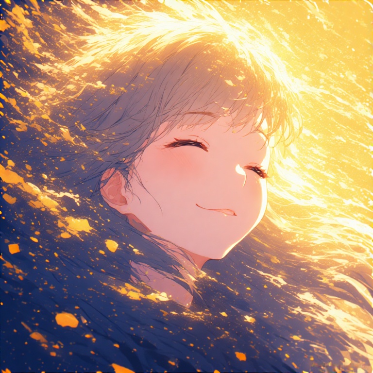 朗らかな表情の女性イラスト